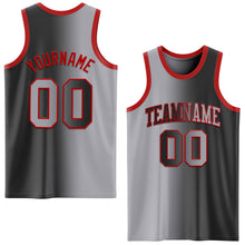 Load image into Gallery viewer, Custom Black Gray-Red Authentic Gradient Fashion Basketball Jersey