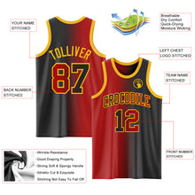 Load image into Gallery viewer, Custom Black Red-Gold Authentic Gradient Fashion Basketball Jersey