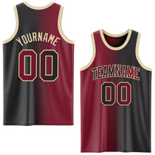 Load image into Gallery viewer, Custom Black Crimson-Cream Authentic Gradient Fashion Basketball Jersey