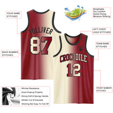 Load image into Gallery viewer, Custom Maroon Cream-Black Authentic Gradient Fashion Basketball Jersey