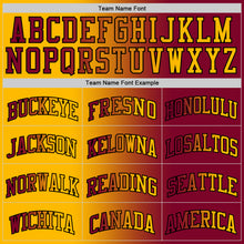 Load image into Gallery viewer, Custom Maroon Gold-Black Authentic Gradient Fashion Basketball Jersey