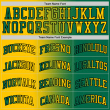 Load image into Gallery viewer, Custom Kelly Green Yellow-Black Authentic Gradient Fashion Basketball Jersey