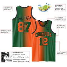 Load image into Gallery viewer, Custom Kelly Green Orange-Black Authentic Gradient Fashion Basketball Jersey