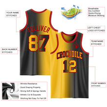 Load image into Gallery viewer, Custom Black Gold-Red Authentic Gradient Fashion Basketball Jersey