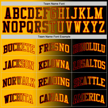 Load image into Gallery viewer, Custom Black Gold-Red Authentic Gradient Fashion Basketball Jersey