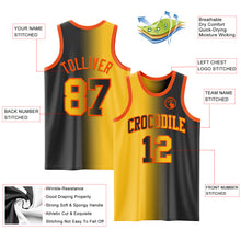 Load image into Gallery viewer, Custom Black Gold-Orange Authentic Gradient Fashion Basketball Jersey