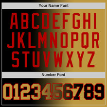 Load image into Gallery viewer, Custom Black Old Gold-Red Authentic Gradient Fashion Basketball Jersey