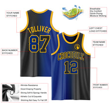 Load image into Gallery viewer, Custom Black Royal-Gold Authentic Gradient Fashion Basketball Jersey