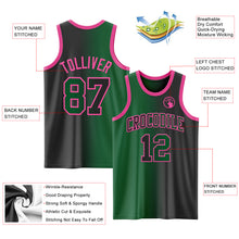 Load image into Gallery viewer, Custom Black Kelly Green-Pink Authentic Gradient Fashion Basketball Jersey