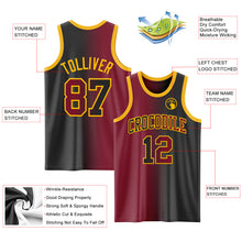 Load image into Gallery viewer, Custom Black Crimson-Gold Authentic Gradient Fashion Basketball Jersey