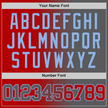 Load image into Gallery viewer, Custom Red Steel Gray-Light Blue Authentic Gradient Fashion Basketball Jersey