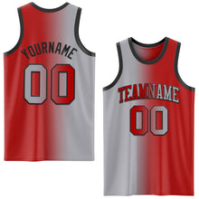 Load image into Gallery viewer, Custom Red Gray-Black Authentic Gradient Fashion Basketball Jersey