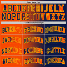 Load image into Gallery viewer, Custom Navy Orange-Gold Authentic Gradient Fashion Basketball Jersey