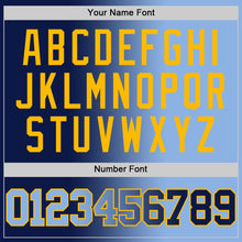 Load image into Gallery viewer, Custom Navy Light Blue-Gold Authentic Gradient Fashion Basketball Jersey