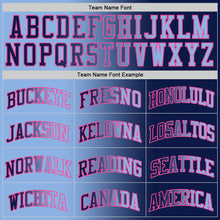 Load image into Gallery viewer, Custom Navy Light Blue-Pink Authentic Gradient Fashion Basketball Jersey