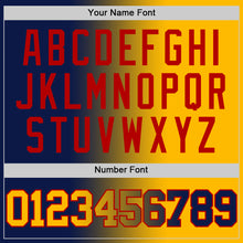 Load image into Gallery viewer, Custom Navy Gold-Red Authentic Gradient Fashion Basketball Jersey