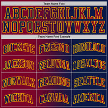 Load image into Gallery viewer, Custom Navy Maroon-Gold Authentic Gradient Fashion Basketball Jersey