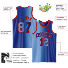 Load image into Gallery viewer, Custom Royal Light Blue-Red Authentic Gradient Fashion Basketball Jersey