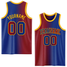 Load image into Gallery viewer, Custom Royal Maroon-Gold Authentic Gradient Fashion Basketball Jersey
