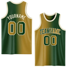 Load image into Gallery viewer, Custom Green Old Gold-Cream Authentic Gradient Fashion Basketball Jersey