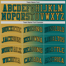 Load image into Gallery viewer, Custom Teal Old Gold-Black Authentic Gradient Fashion Basketball Jersey