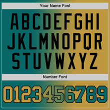 Load image into Gallery viewer, Custom Teal Old Gold-Black Authentic Gradient Fashion Basketball Jersey