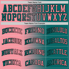 Load image into Gallery viewer, Custom Teal Medium Pink-Black Authentic Gradient Fashion Basketball Jersey