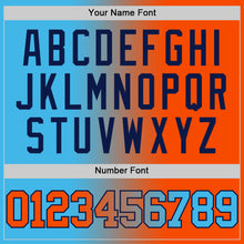 Load image into Gallery viewer, Custom Sky Blue Orange-Navy Authentic Gradient Fashion Basketball Jersey