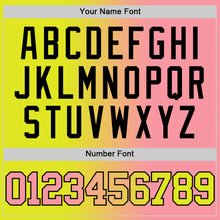 Load image into Gallery viewer, Custom Neon Yellow Medium Pink-Black Authentic Gradient Fashion Basketball Jersey