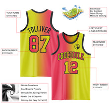 Load image into Gallery viewer, Custom Neon Yellow Neon Pink-Black Authentic Gradient Fashion Basketball Jersey