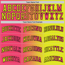 Load image into Gallery viewer, Custom Neon Yellow Neon Pink-Black Authentic Gradient Fashion Basketball Jersey