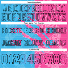 Load image into Gallery viewer, Custom Sky Blue Pink-Black Mesh Authentic Gradient Fashion Scratch Football Jersey