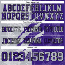 Load image into Gallery viewer, Custom Purple Gray-Black Mesh Authentic Gradient Fashion Scratch Football Jersey