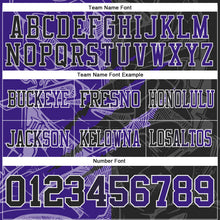 Load image into Gallery viewer, Custom Black Purple-White Mesh Authentic Gradient Fashion Scratch Football Jersey