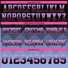 Load image into Gallery viewer, Custom Black Light Blue-Pink Mesh Authentic Gradient Square Shape Flag Football Jersey
