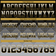 Load image into Gallery viewer, Custom Black Gray-Old Gold Mesh Authentic Gradient Square Shape Flag Football Jersey