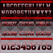 Load image into Gallery viewer, Custom Black Gray-Red Mesh Authentic Gradient Square Shape Flag Football Jersey