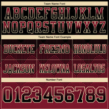 Load image into Gallery viewer, Custom Black Crimson-Cream Mesh Authentic Gradient Square Shape Flag Football Jersey