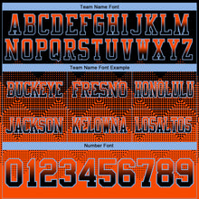 Load image into Gallery viewer, Custom Black Orange-Light Blue Mesh Authentic Gradient Square Shape Flag Football Jersey