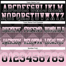 Load image into Gallery viewer, Custom Black Light Pink-White Mesh Authentic Gradient Square Shape Flag Football Jersey