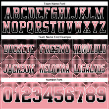 Load image into Gallery viewer, Custom Black Medium Pink-White Mesh Authentic Gradient Square Shape Flag Football Jersey