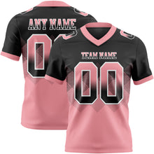 Load image into Gallery viewer, Custom Black Medium Pink-White Mesh Authentic Gradient Square Shape Flag Football Jersey