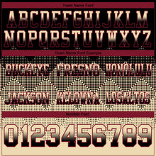 Load image into Gallery viewer, Custom Black Cream-Crimson Mesh Authentic Gradient Square Shape Flag Football Jersey