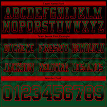Load image into Gallery viewer, Custom Black Green-Red Mesh Authentic Gradient Square Shape Flag Football Jersey