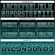 Load image into Gallery viewer, Custom Black Teal-White Mesh Authentic Gradient Square Shape Flag Football Jersey