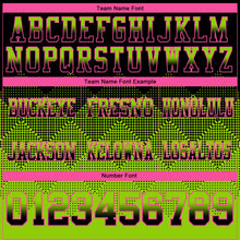 Load image into Gallery viewer, Custom Black Neon Green-Pink Mesh Authentic Gradient Square Shape Flag Football Jersey