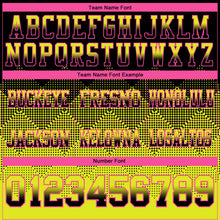 Load image into Gallery viewer, Custom Black Neon Yellow-Pink Mesh Authentic Gradient Square Shape Flag Football Jersey