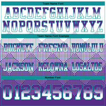 Load image into Gallery viewer, Custom White Purple-Teal Mesh Authentic Gradient Square Shape Flag Football Jersey