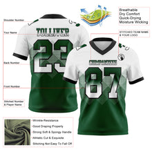 Load image into Gallery viewer, Custom White Green-Black Mesh Authentic Gradient Square Shape Flag Football Jersey
