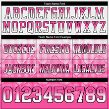 Load image into Gallery viewer, Custom White Hot Pink-Black Mesh Authentic Gradient Square Shape Flag Football Jersey